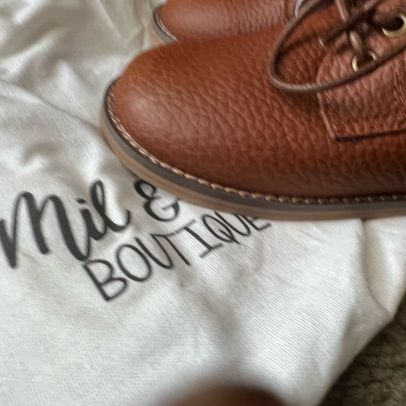 NWOT Mil&Co. Brown Leather Unisex Toddler Booties/Walker Shoe US Size 10 - Picture 4 of 7